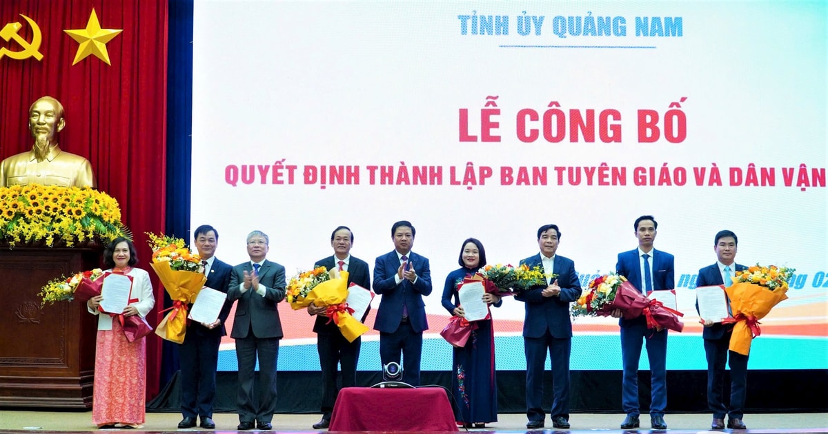 Công bố quyết định thành lập Ban Tuyên giáo và Dân vận Tỉnh ủy