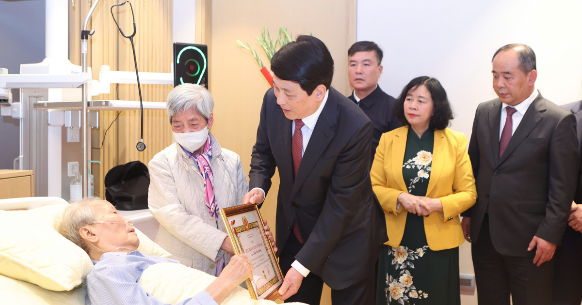 El expresidente Tran Duc Luong recibe la insignia de miembro del Partido por 65 años