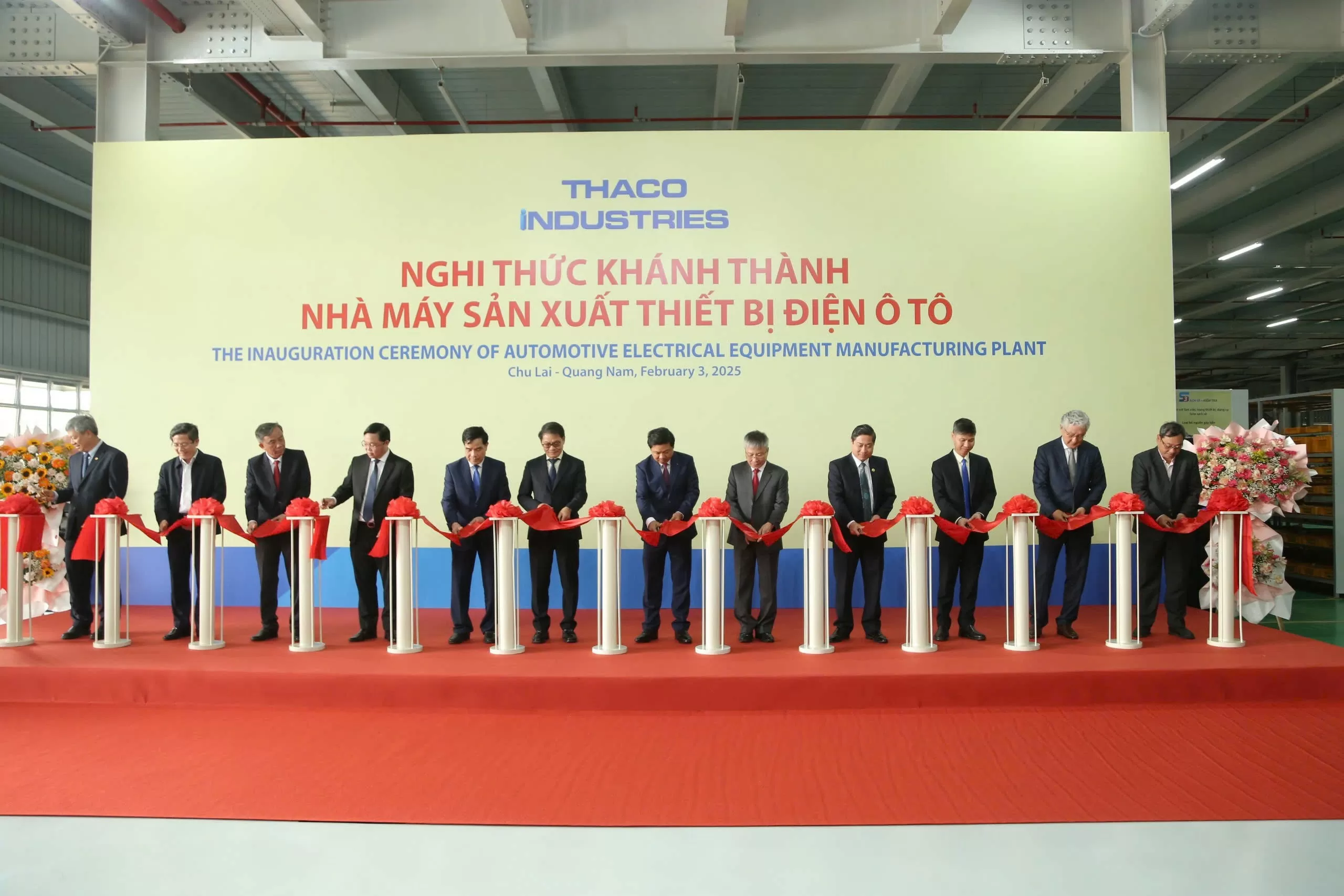 THACO tổ chức khánh thành các nhà máy sản xuất linh kiện phụ tùng ô tô và Trung tâm R&D THACO INDUSTRIES; khánh thành dây chuyền công nghệ sản xuất nhà máy THACO Bus và giới thiệu line-up sản phẩm mới thương hiệu THACO Truck và THACO Bus.