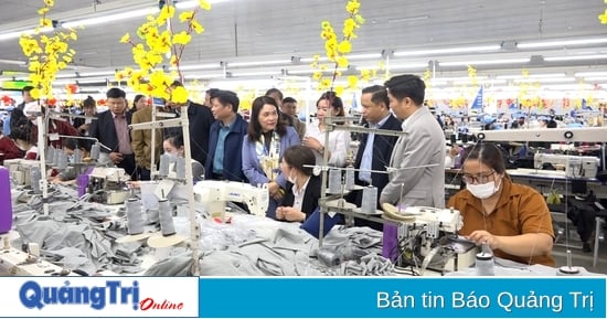 Provincial leaders visited and encouraged businesses to launch production, business and shrimp and fish farming models in Trieu Phong district.