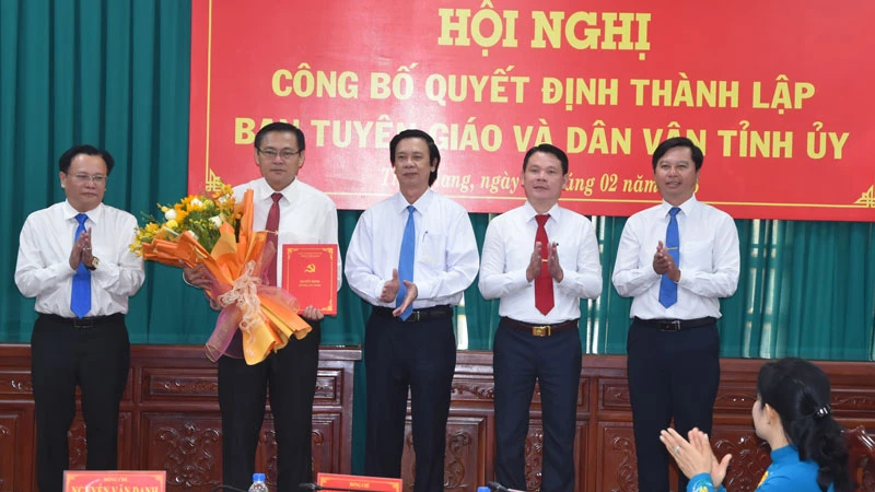 Tiền Giang thành lập Ban Tuyên giáo và Dân vận Tỉnh ủy