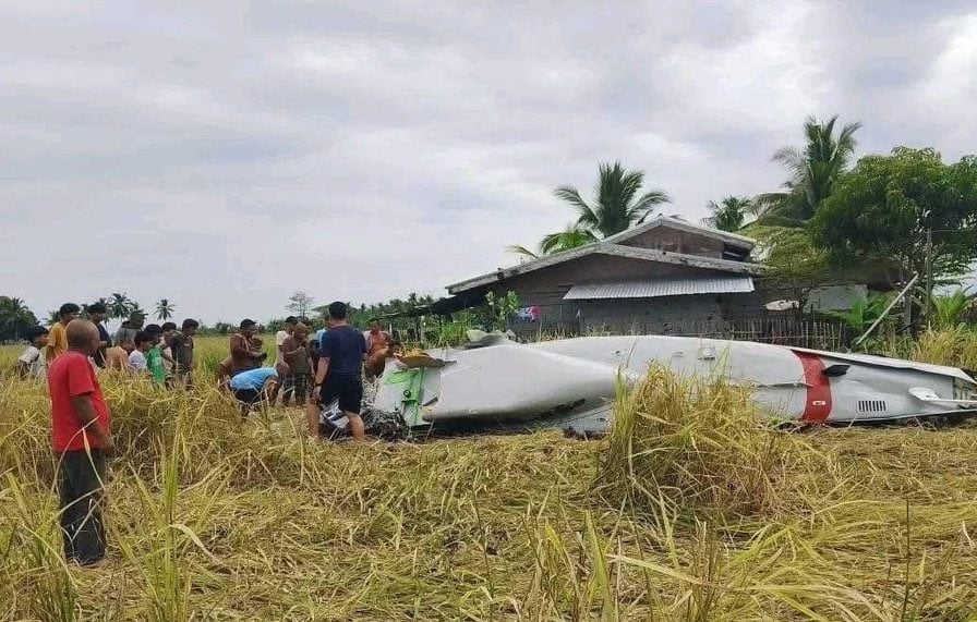 The plane landed in the Philippines. The US military and the defense contractor designed the image 1.