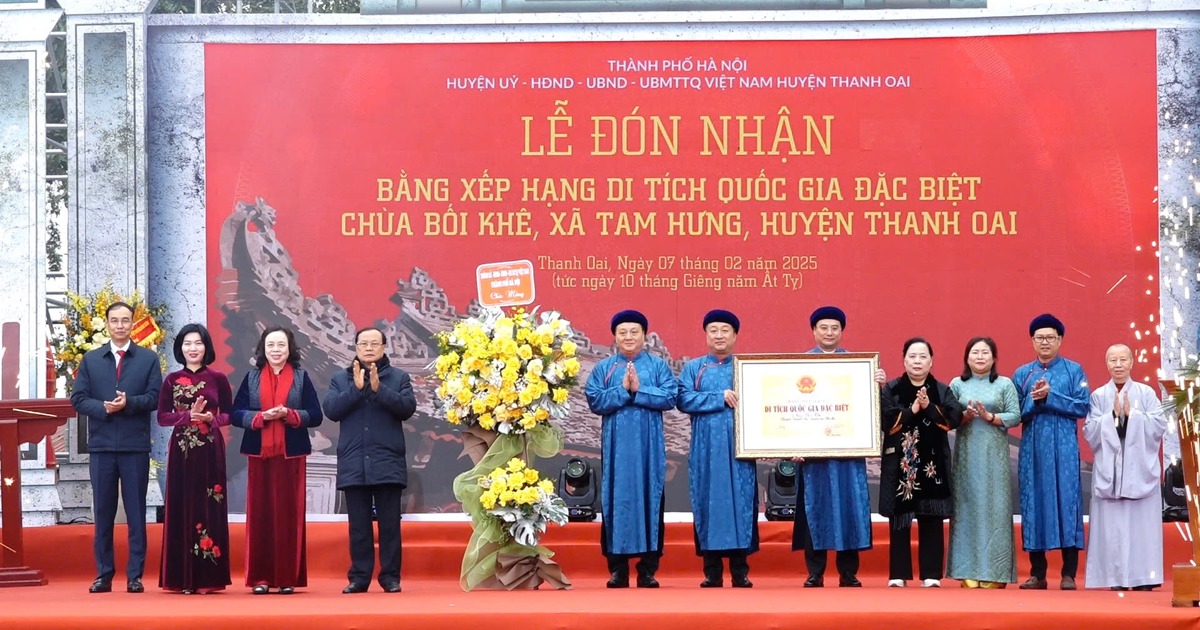 La pagoda Boi Khe, del distrito de Thanh Oai, recibe el certificado de reliquia nacional especial