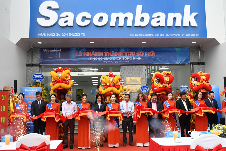 Sacombank Phu Yen សម្ពោធការិយាល័យកណ្តាលថ្មីនៃការិយាល័យប្រតិបត្តិការ Song Hinh