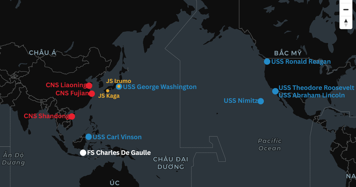 ¿Dónde están los portaaviones estadounidenses y chinos en la región Asia-Pacífico?