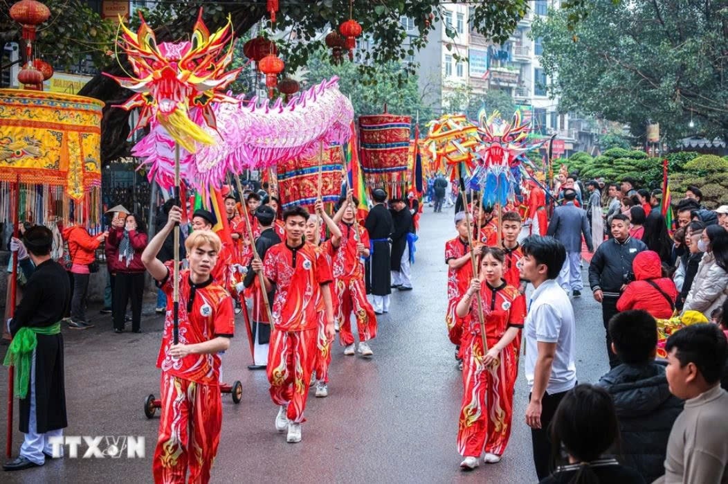 Dorffest von Trieu Khuc (Gemeinde Tan Trieu, Bezirk Thanh Tri, Hanoi). Foto: VNA.