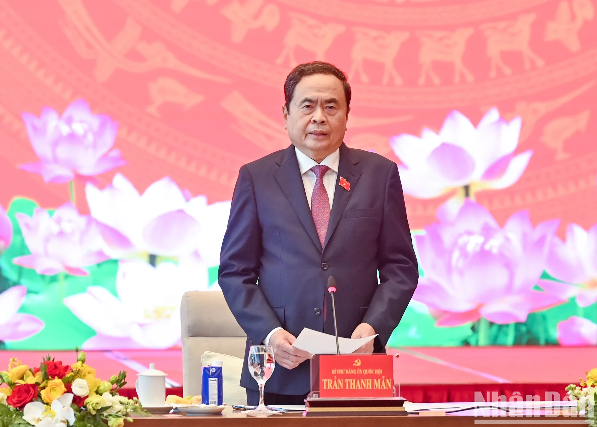 Secretary of the National Assembly Party Committee, Chairman of the National Assembly Tran Thanh Man delivered the opening speech at the conference.