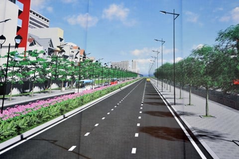 Perspective of Tam Trinh Street after completion. Photo: Project Management Board