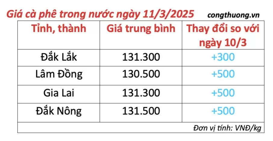 Dự báo giá cà phê ngày mai 12/3/2025 tiếp đà tăng