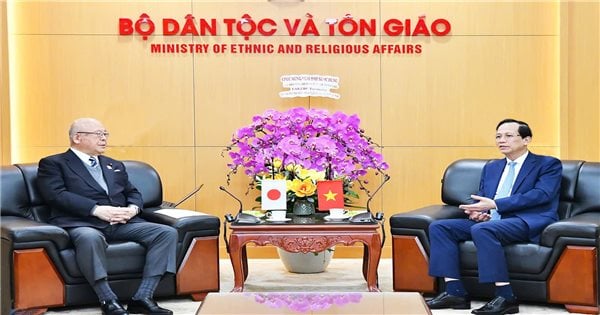 El Ministro de Minorías Étnicas y Religiones, Dao Ngoc Dung, recibe al Asesor Especial de la Alianza Parlamentaria de Amistad Vietnam-Japón.