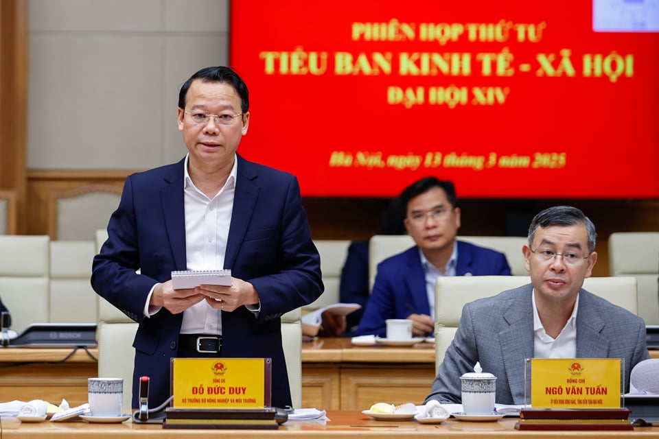 El Ministro de Agricultura y Medio Ambiente, Do Duc Duy, habla en la reunión - Foto: VGP/Nhat Bac