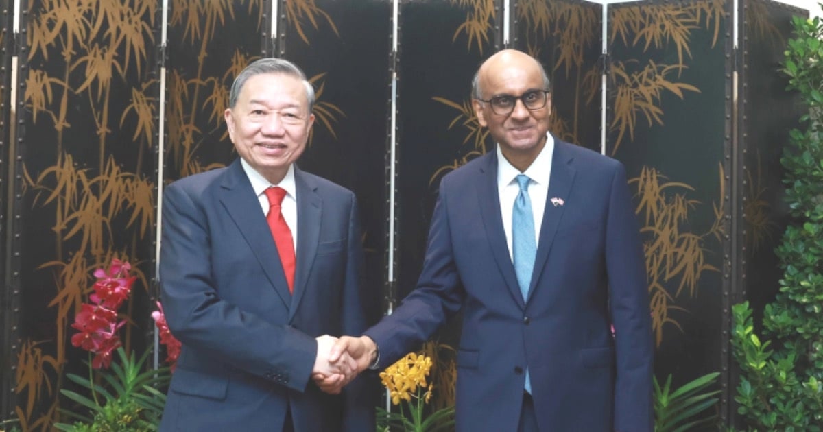 El Secretario General To Lam se reúne con el presidente de Singapur, Tharman Shanmugaratnam.