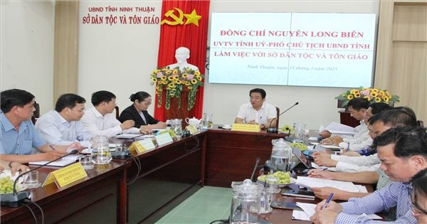 Ninh Thuan: Provincial People's Committee leaders work with the Department of Ethnic Minorities and Religions