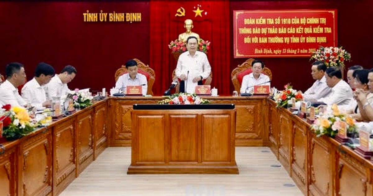 National Assembly Chairman works with the Standing Committee of Binh Dinh Provincial Party Committee