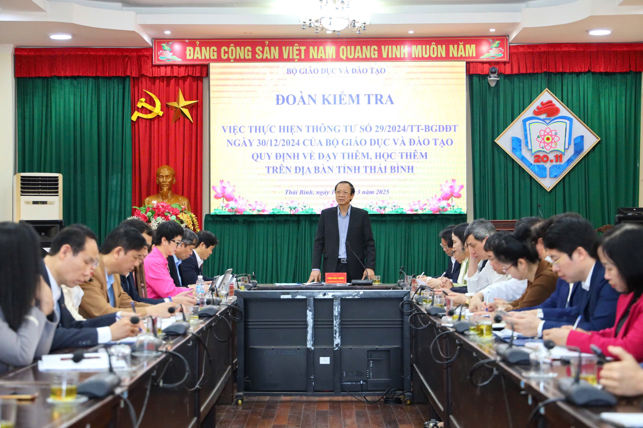 Ministry of Education and Training inspects the implementation of Circular 29 in Thai Binh