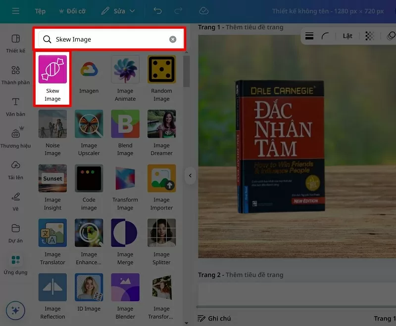 Chọn ứng dụng Skew image