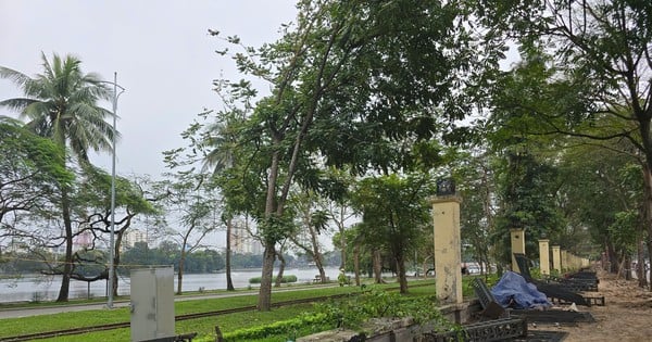 Hanoi senkt Zaun des Thong Nhat Parks in der Le Duan Straße