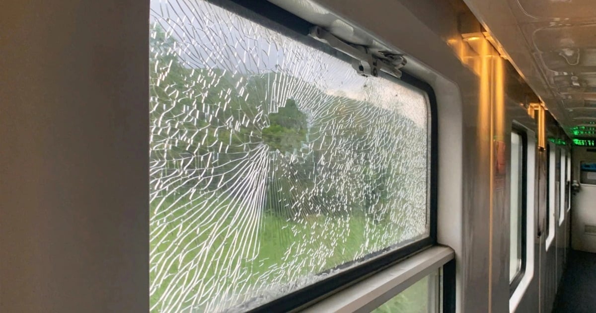 Un groupe d'étudiants a jeté des pierres et brisé les vitres du train.