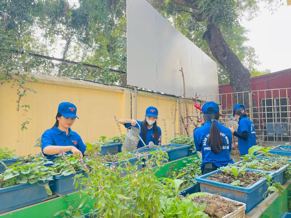 Đoàn Thanh niên phường Đại Mỗ, quận Nam Từ Liêm, TP Hà Nội ra quân tổng vệ sinh môi trường trong Tháng Thanh niên năm 2025 (Ảnh: Đoàn phường Đại Mỗ)