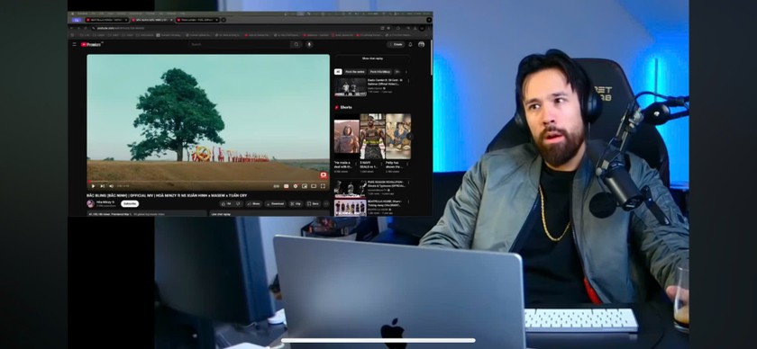 Kênh YouTube gần 350 nghìn subcribes của một nghệ sĩ âm nhạc kiêm reaction người Bỉ - Anthony Ray đăng video reaction MV Bắc Bling.