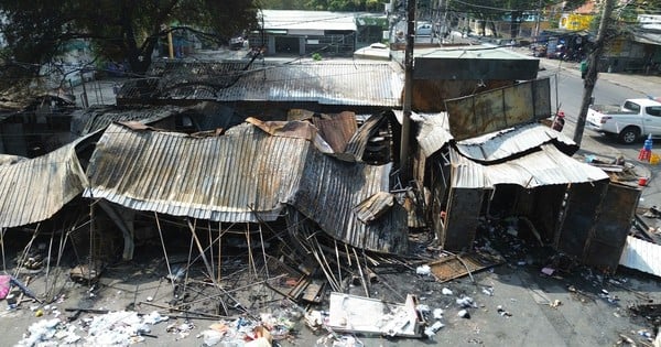 Small traders are stunned after the fire at Thanh Da market in Ho Chi Minh City.