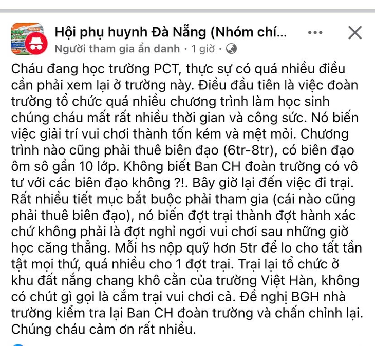 Xôn xao học sinh đóng quỹ lớp 5 triệu đồng, thuê biên đạo văn nghệ 8 triệu - Ảnh 2.