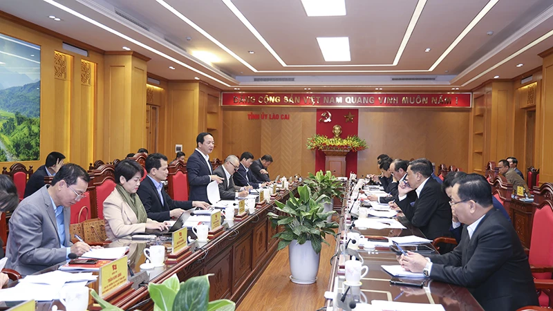 Inspection Delegation No. 1927 of the Politburo works with the Standing Committee of Lao Cai Provincial Party Committee