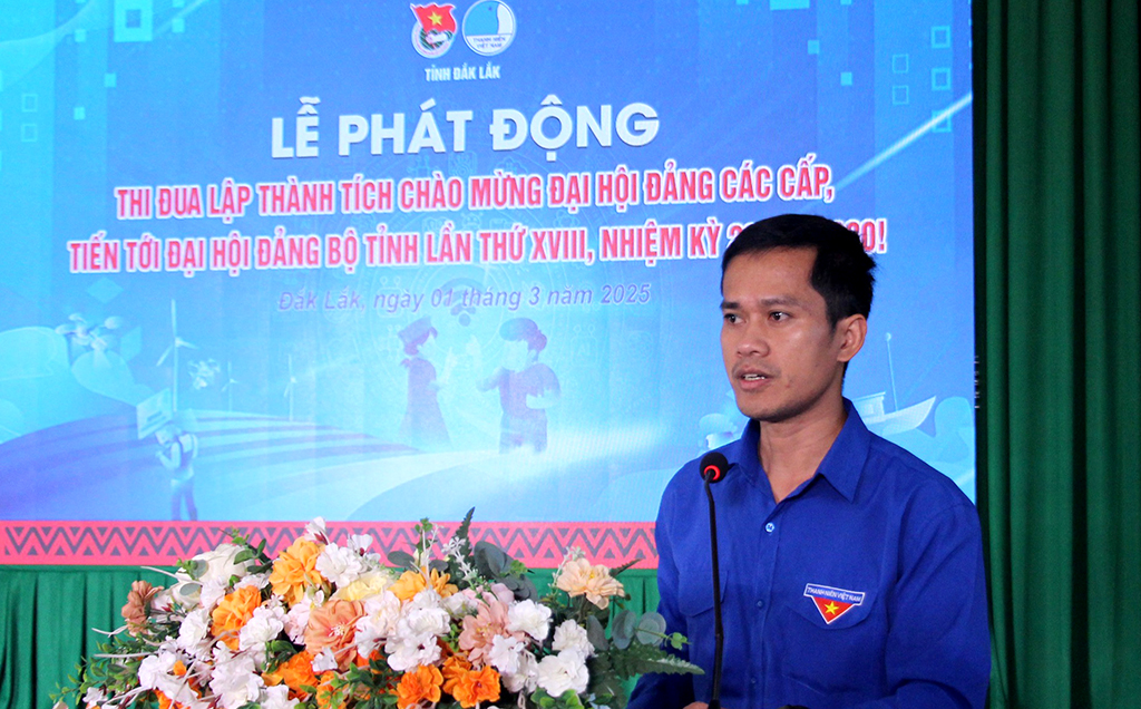 Tuổi trẻ Đắk Lắk thi đua lập thành tích chào mừng Đại hội Đảng các cấp nhiệm kỳ 2025-2030, tiến tới Đại hội đại biểu toàn quốc lần thứ XIV của Đảng