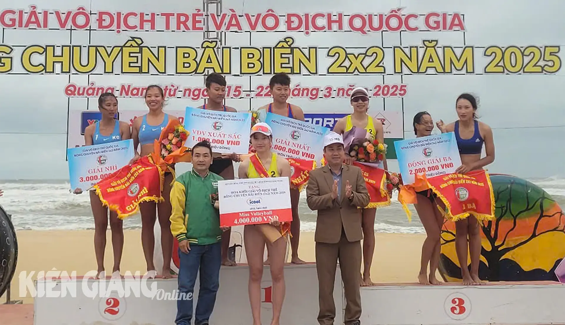 Kien Giang ganó la medalla de plata en el torneo de voleibol de playa de 2025