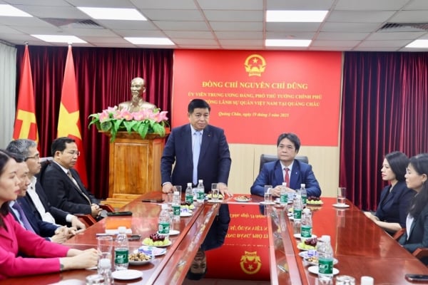 El viceprimer ministro Nguyen Chi Dung visita el Consulado General de Vietnam en Guangzhou