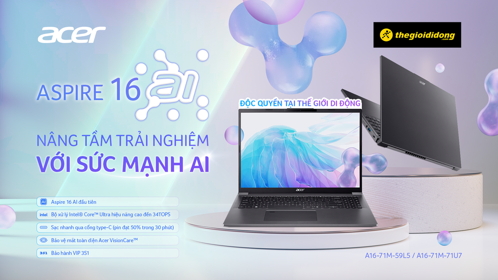 Acer Aspire 16 AI: Nâng tầm trải nghiệm với sức mạnh AI - 3