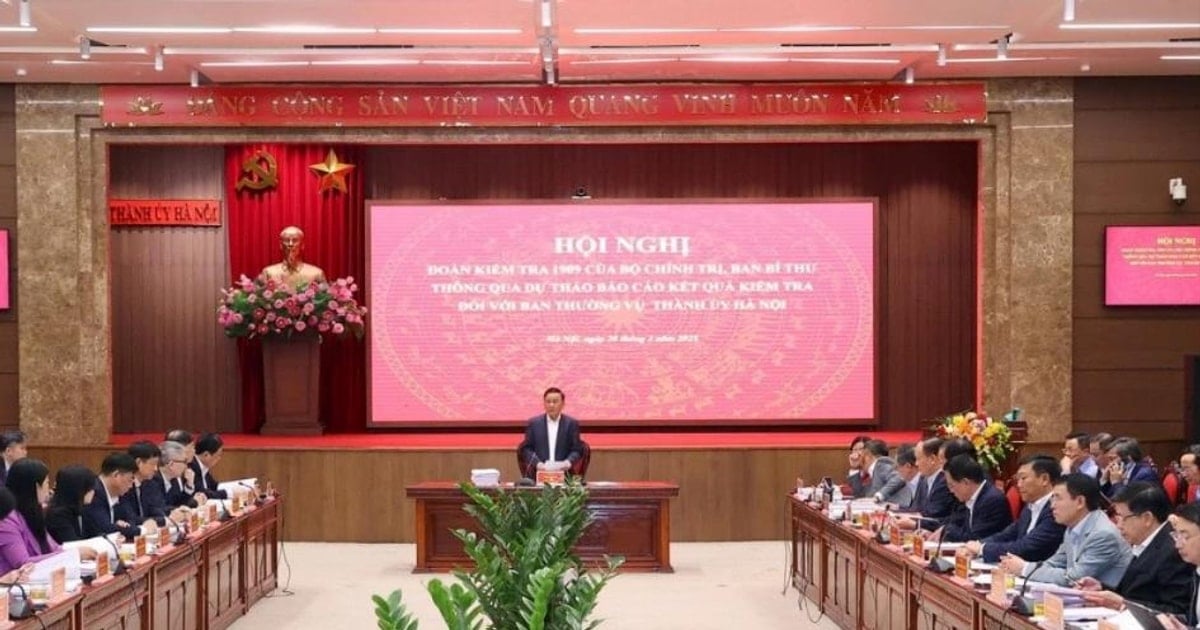 The Politburo's inspection delegation works with the Hanoi Party Committee Standing Committee