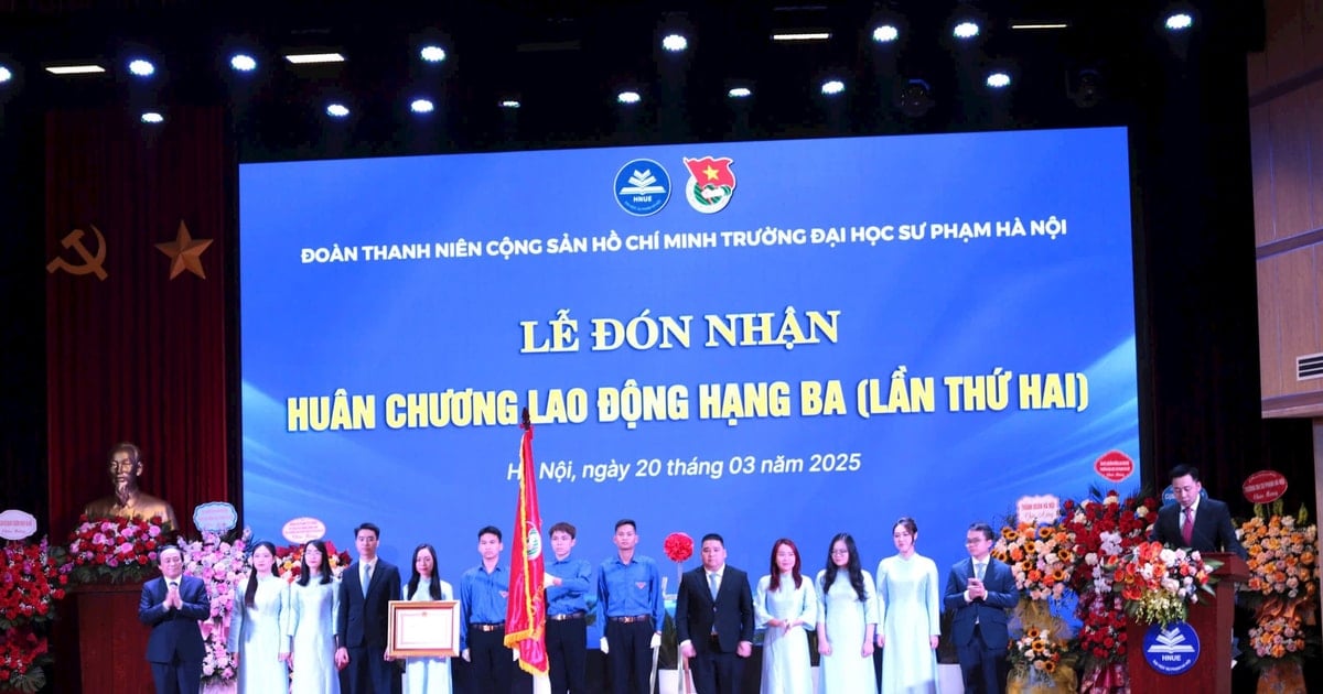 La delegación de la Universidad Nacional de Educación de Hanoi recibió la Medalla Laboral de Tercera Clase