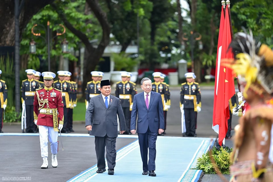 Tổng Bí thư Tô Lâm trong chuyến thăm cấp Nhà nước tới Indonesia ngày 10/3. Ảnh: Tuan Anh/baoquocte.vn