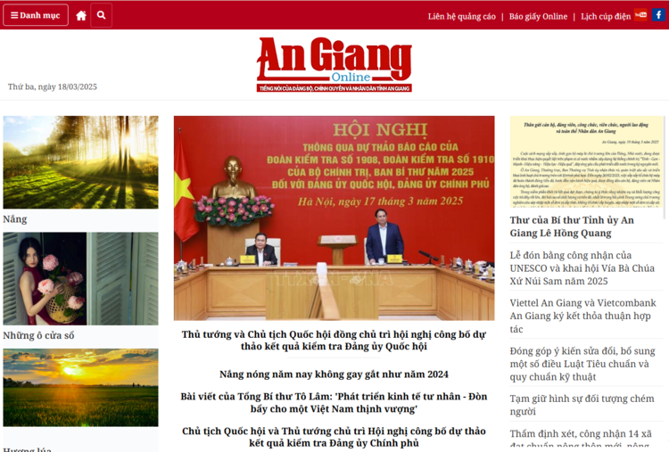 An Giang Online Newspaper is in the "top 10" of the most visited local Party newspapers.