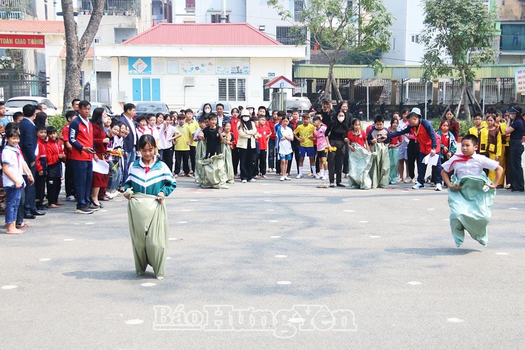 Sack race at the festival.