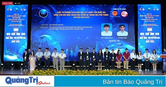 Quang Tri students won first, second and third prizes in the National Science and Technology Research Competition.