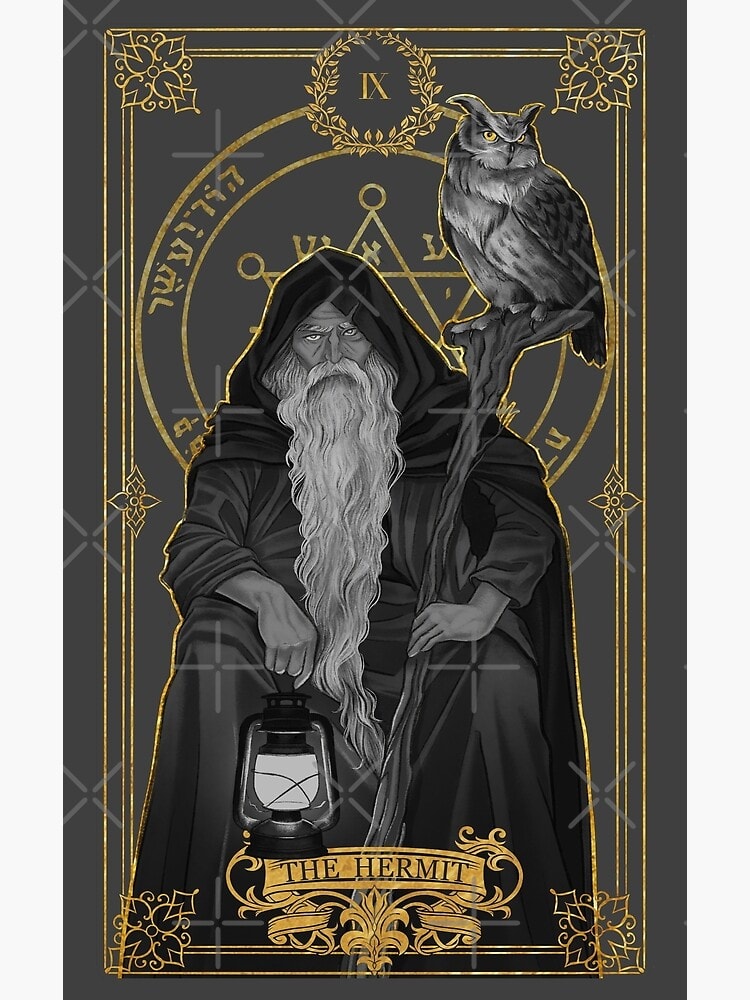 Tarot Card: The Hermit Art Print