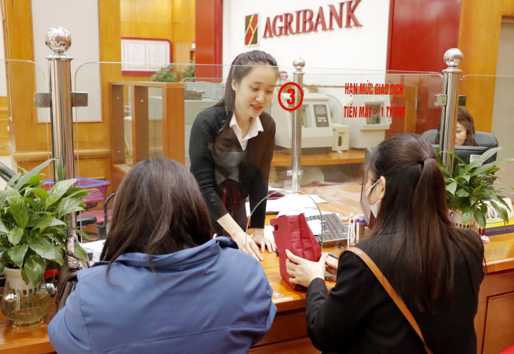 Les clients viennent déposer leur épargne à la succursale Agribank Yen Bai.