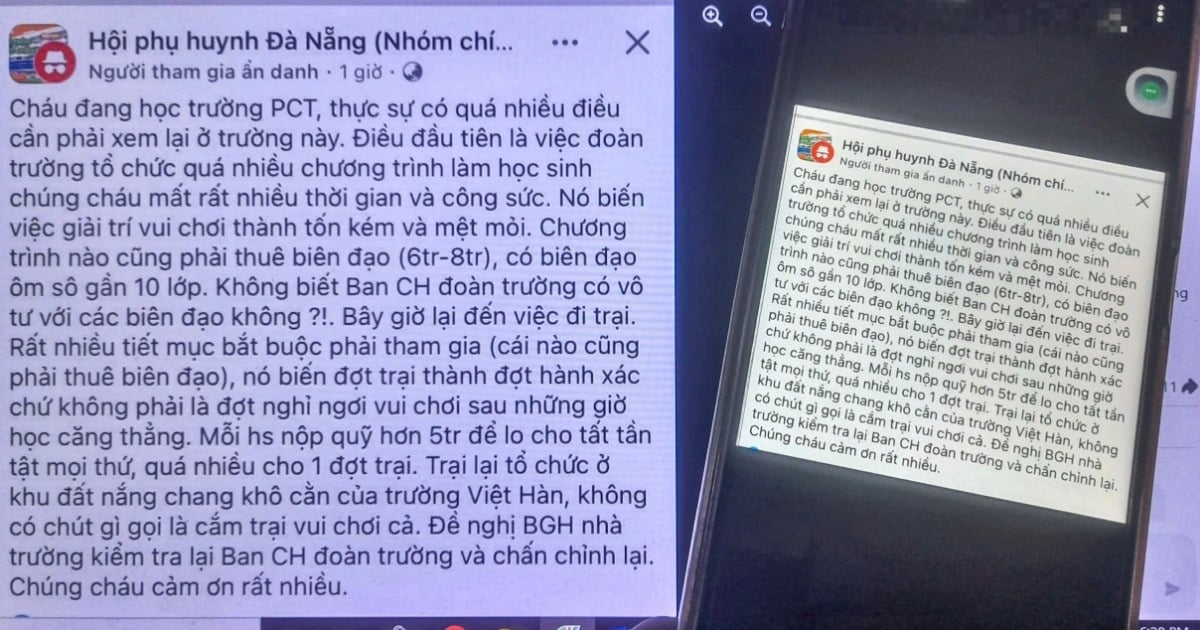 Nhà trường phủ nhận việc học sinh phải đóng quỹ hội trại 5 triệu đồng