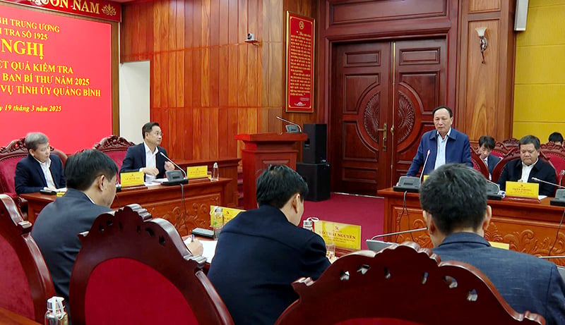 Comrade Tran Hai Chau, Standing Deputy Secretary of the Provincial Party Committee spoke at the conference.