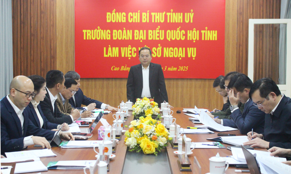 Bí thư Tỉnh ủy, Trưởng Đoàn đại biểu Quốc hội tỉnh Quản Minh Cường làm việc với Sở Ngoại vụ