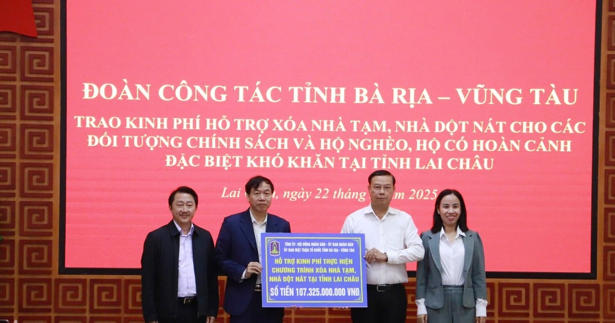 Ba Ria - Vung Tau apoya con más de 107 mil millones de VND la eliminación de viviendas temporales en Lai Chau