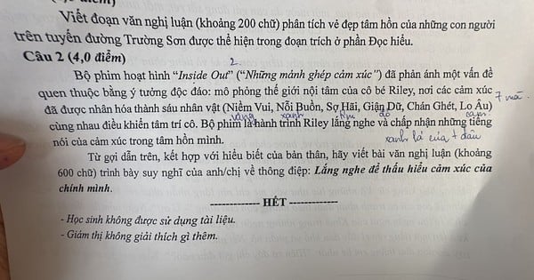 Estudiantes de Hanoi descubren que el segundo examen parcial de Literatura de 12.º grado es "inexacto" y "difícil".