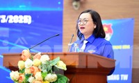 Frau Tran Thi Ngoc Quynh ist Sekretärin der Jugendunion der zentralen Parteiagenturen.