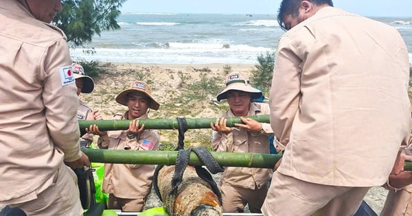 Shocked to see a "huge" bomb lying right on the beach