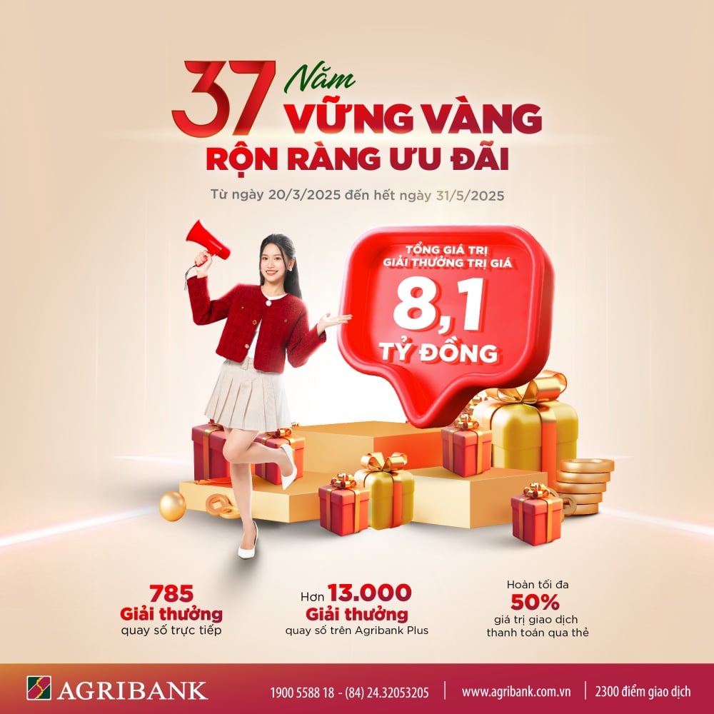 Agribank thanks customers with more than 13,700 gifts on the occasion of its 37th anniversary