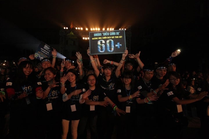 Students in the capital respond to the Earth Hour Campaign. (Illustration photo: VNA).