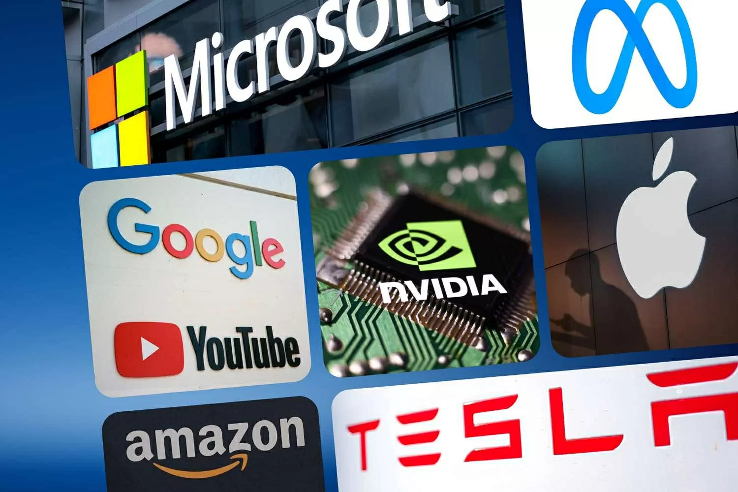 Nhóm cổ phiếu Magnificent Seven của Mỹ bao gồm Meta, Microsoft, Alphabet, Apple, Amazon, Nvidia và Tesla. Ảnh: Investopedia