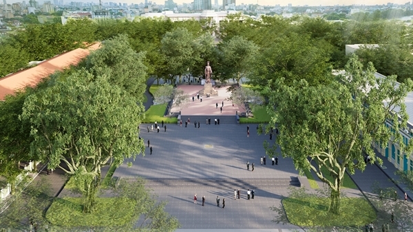 Hanoi : Après rénovation, le nombre d'arbres dans le jardin fleuri de Ly Thai To a augmenté de 14 arbres.